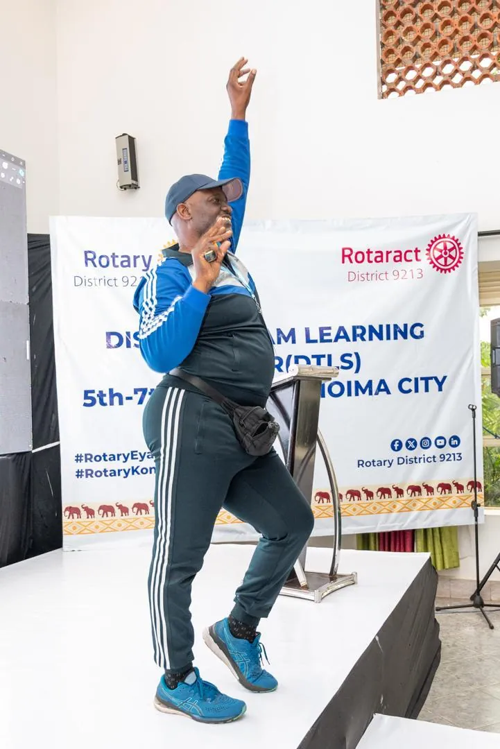Coach Bob Ssebugwawo at a Rotary District learning and wellness event